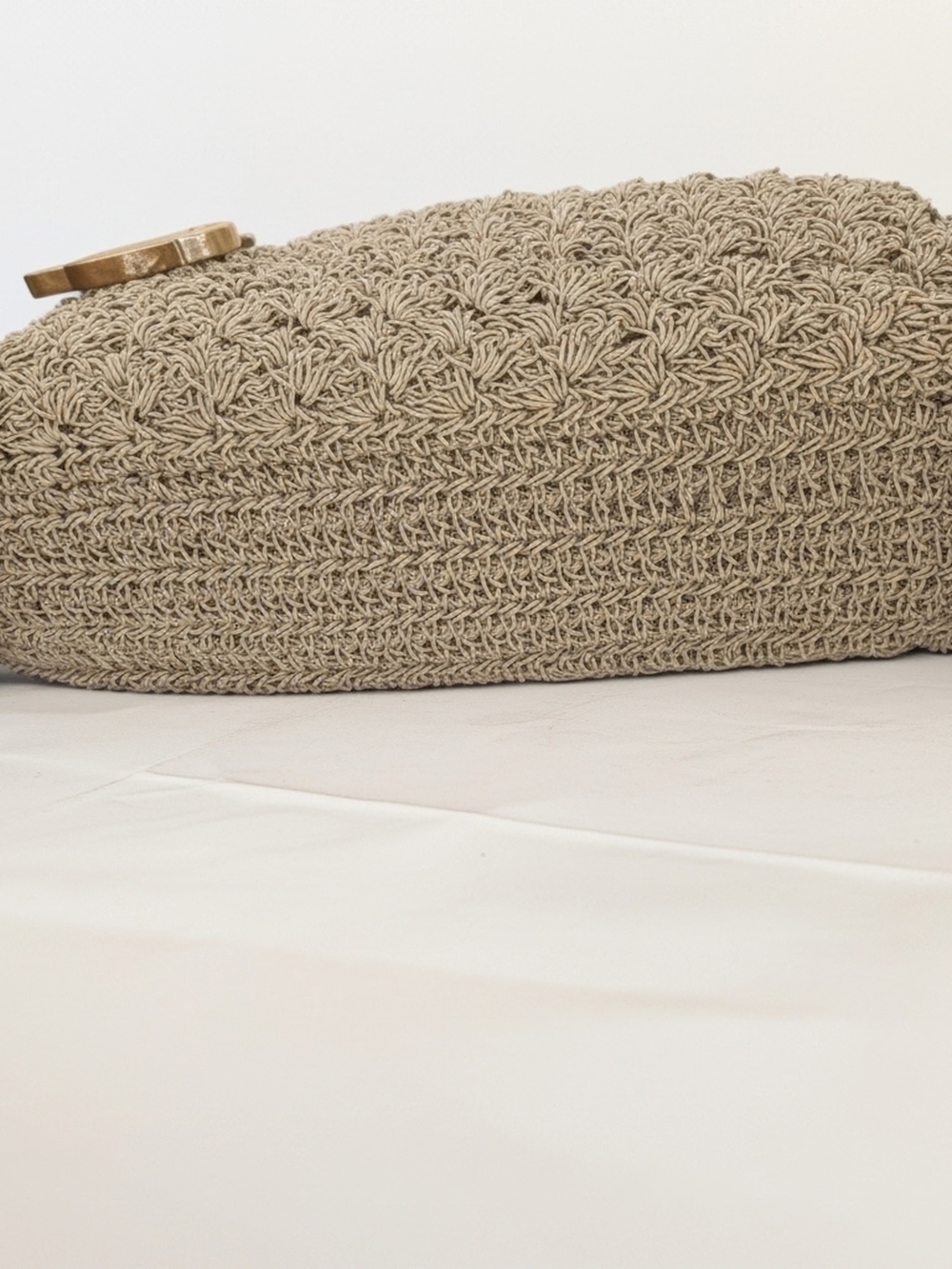 Braided Straw Shoulder Bag with Tan Leather Straps - Picture 3 of 10